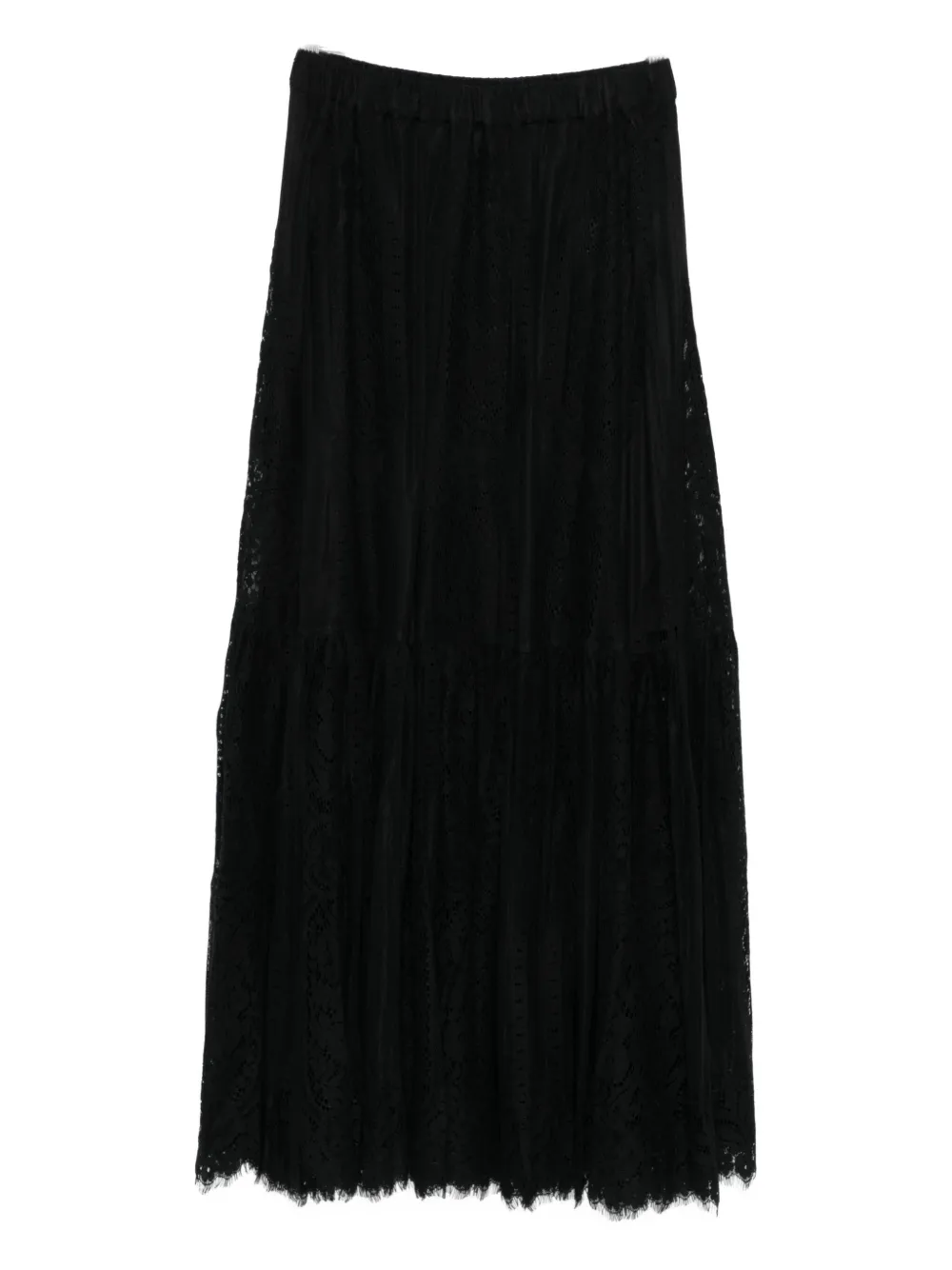 Herskind Patsy Lace Tiered Maxi Skirt In Black