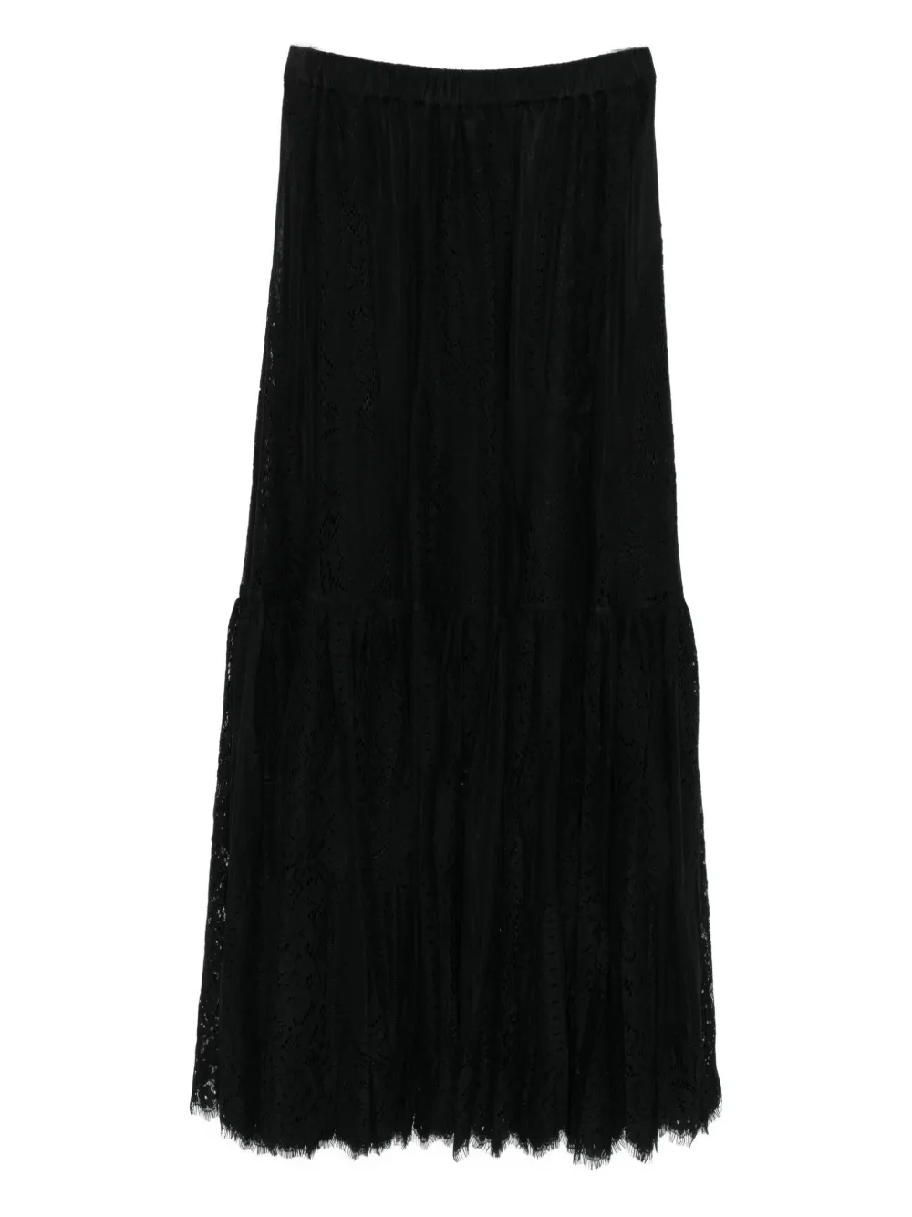 Herskind Patsy Lace Tiered Maxi Skirt In Black