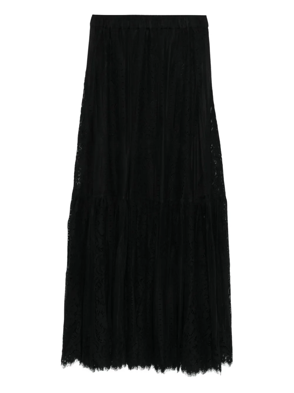 HERSKIND Patsy lace tiered maxi skirt | Black | Image 1