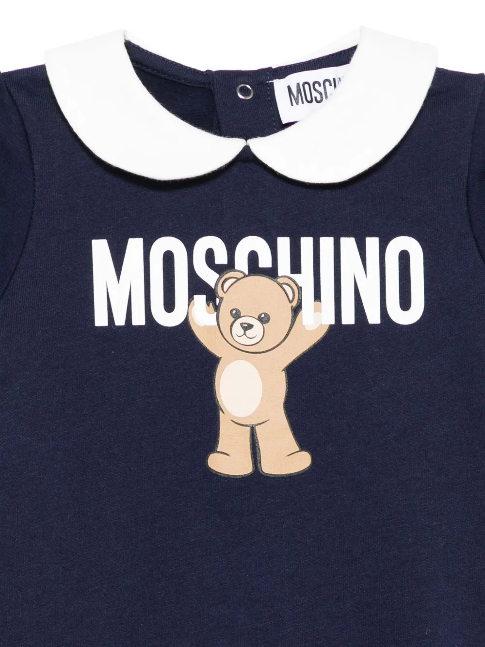 Moschino Kids teddy-print jumpsuit Blauw