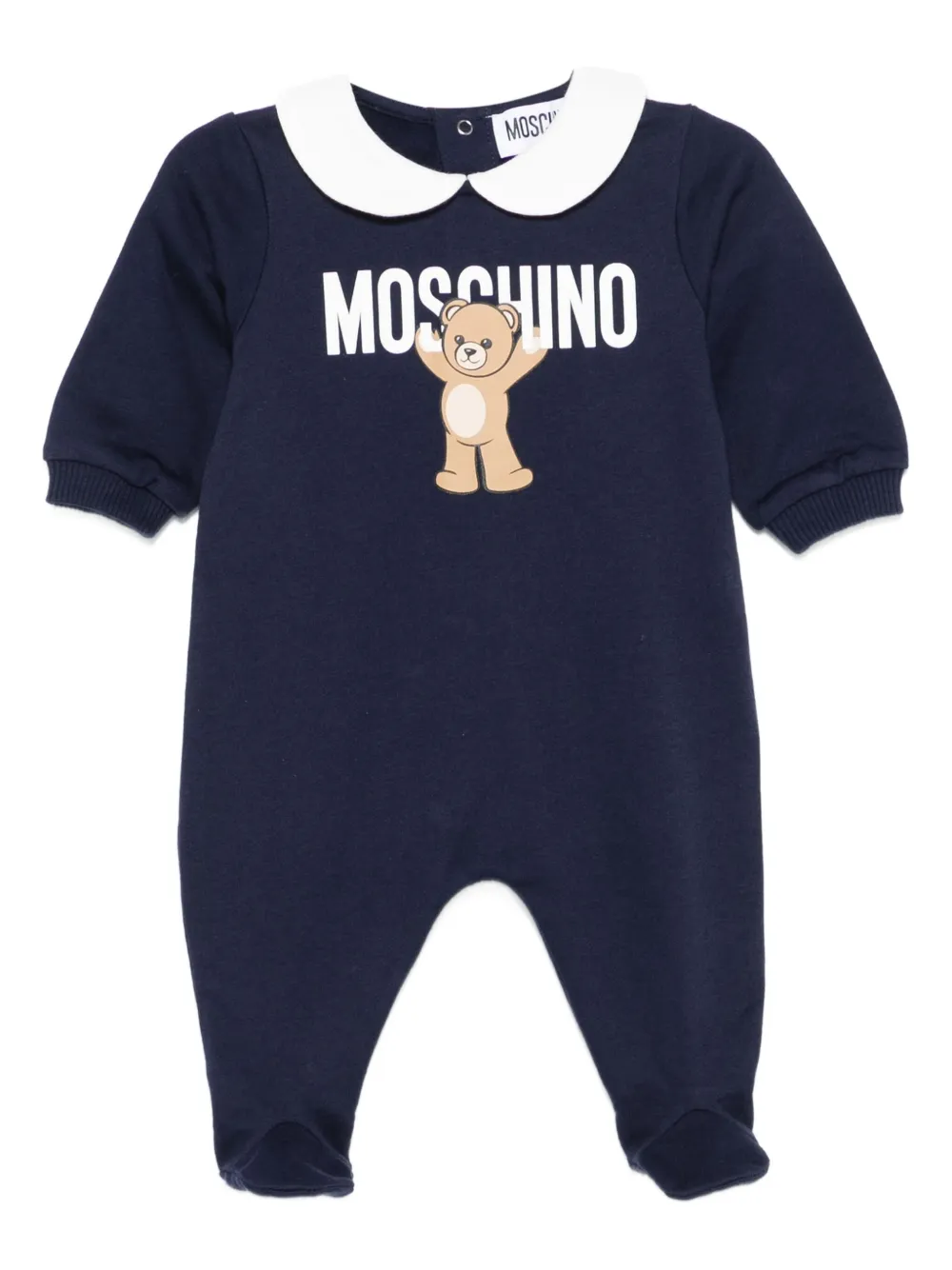 Moschino Kids teddy-print jumpsuit - ブルー Moschino Kids teddy-print jumpsuit - ブルー