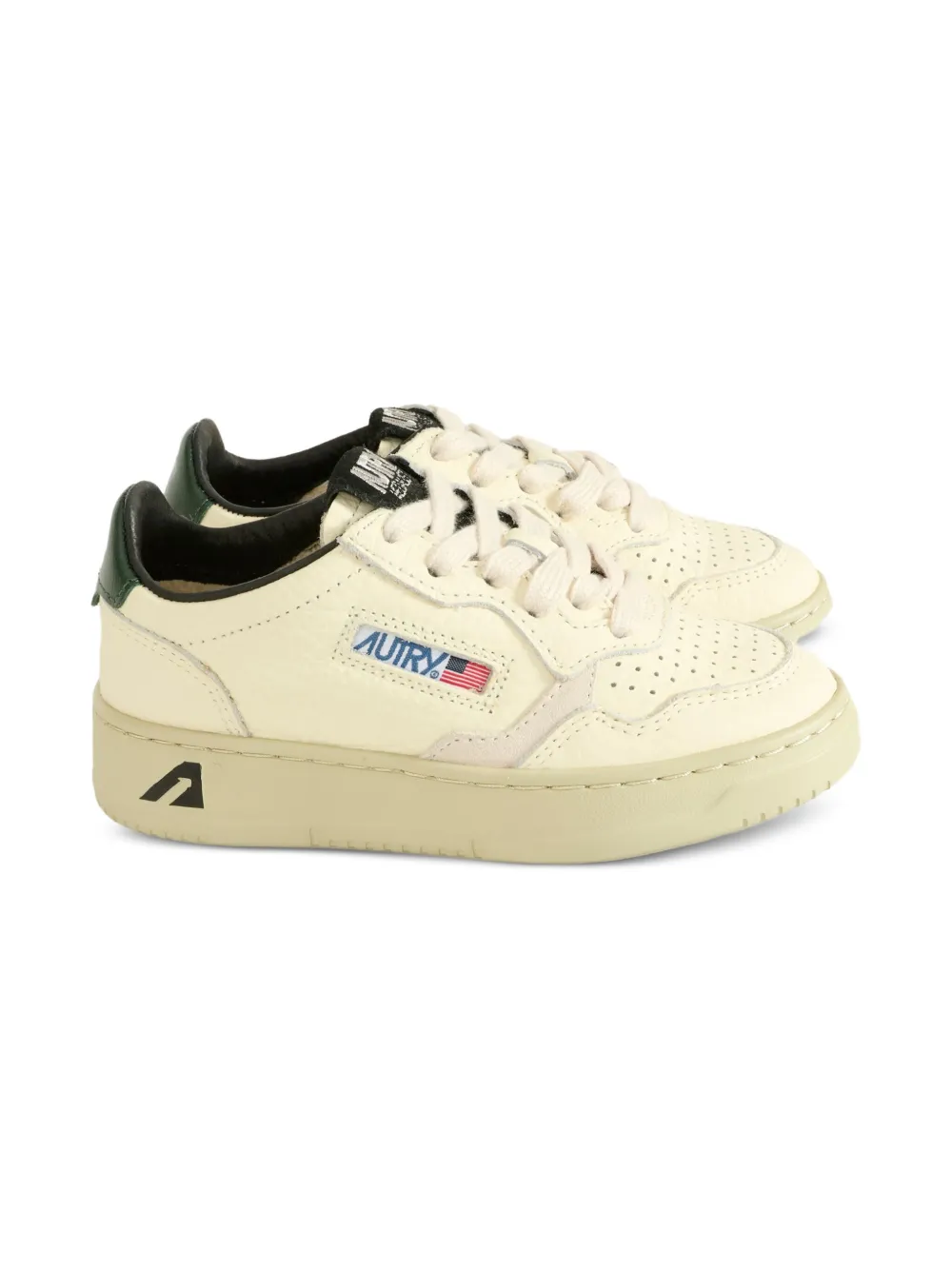 Autry Kids Medalist perforated leather sneakers Neutrals