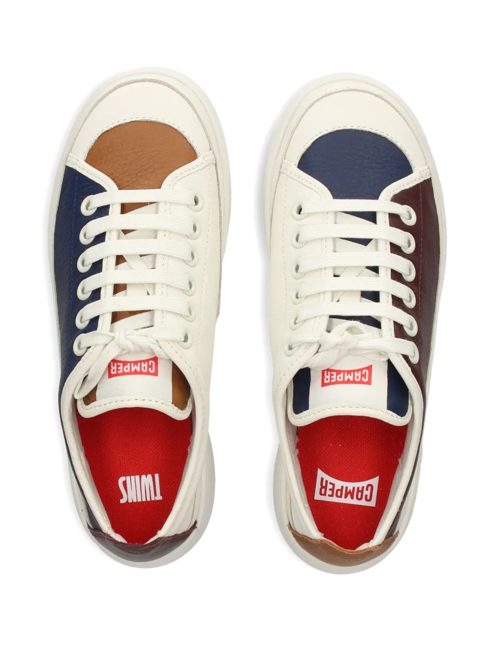 Camper leather-panelled lace-up sneakers Brown