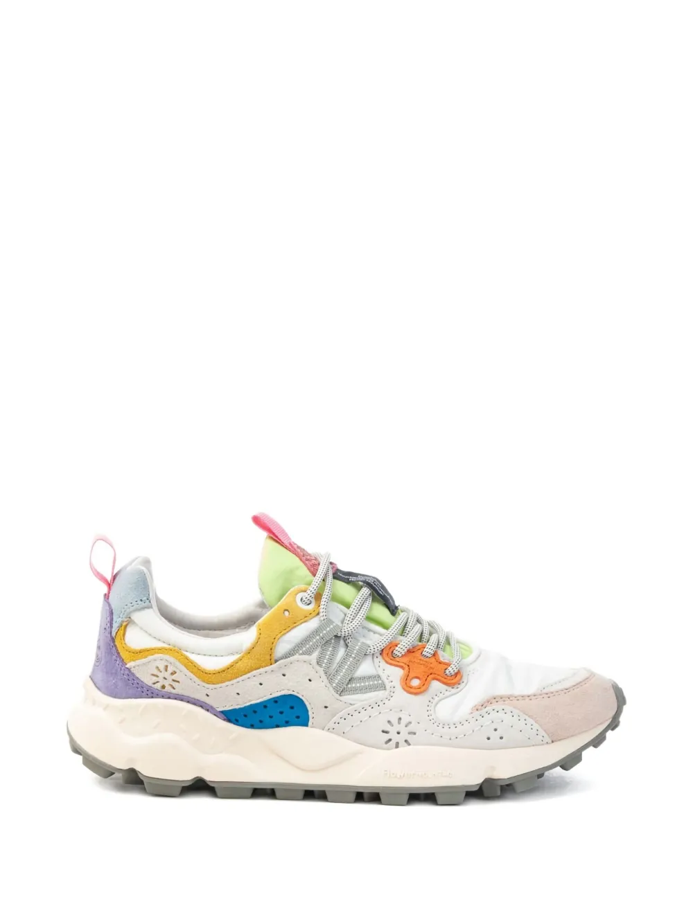 FLOWER MONTAIN lace-up panelled sneakers - Wit