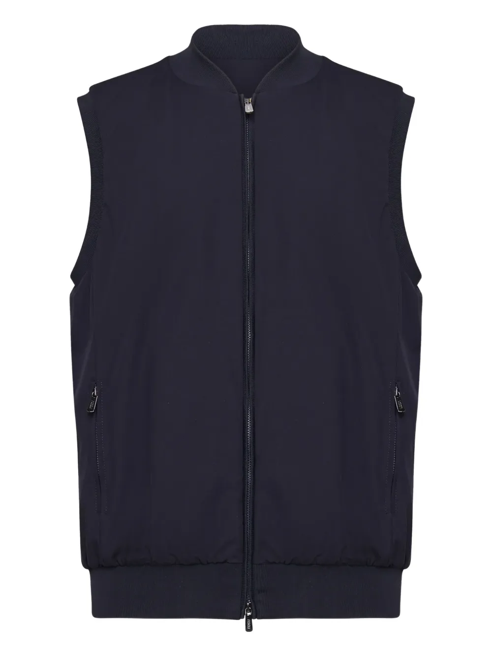 Fedeli Gilet met opstaande kraag en rits Blauw