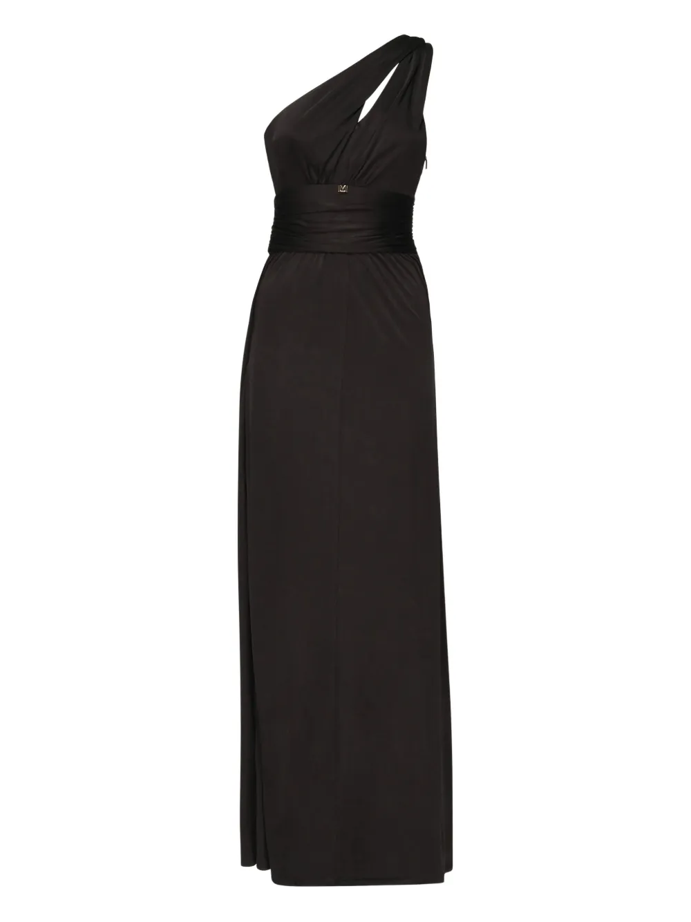 Marciano one-shoulder draped maxi dress | Black | Image 1