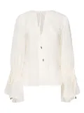 Marciano neck-tie flared-sleeve blouse - White