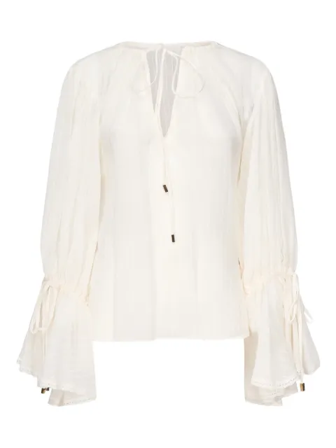 Marciano neck-tie flared-sleeve blouse