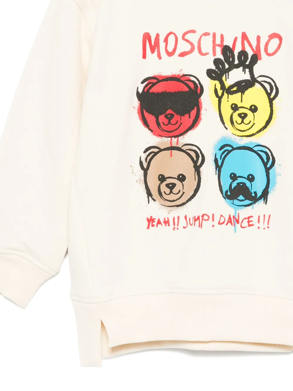 Moschino Kids teddy-print hoodie Beige