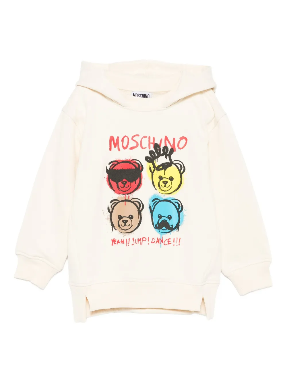 Moschino Kids teddy-print hoodie Beige