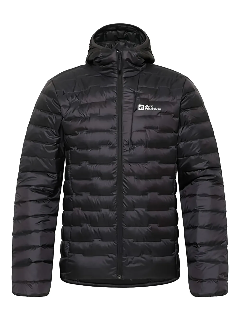 JACK WOLFSKIN Gevoerd jack met capuchon Zwart