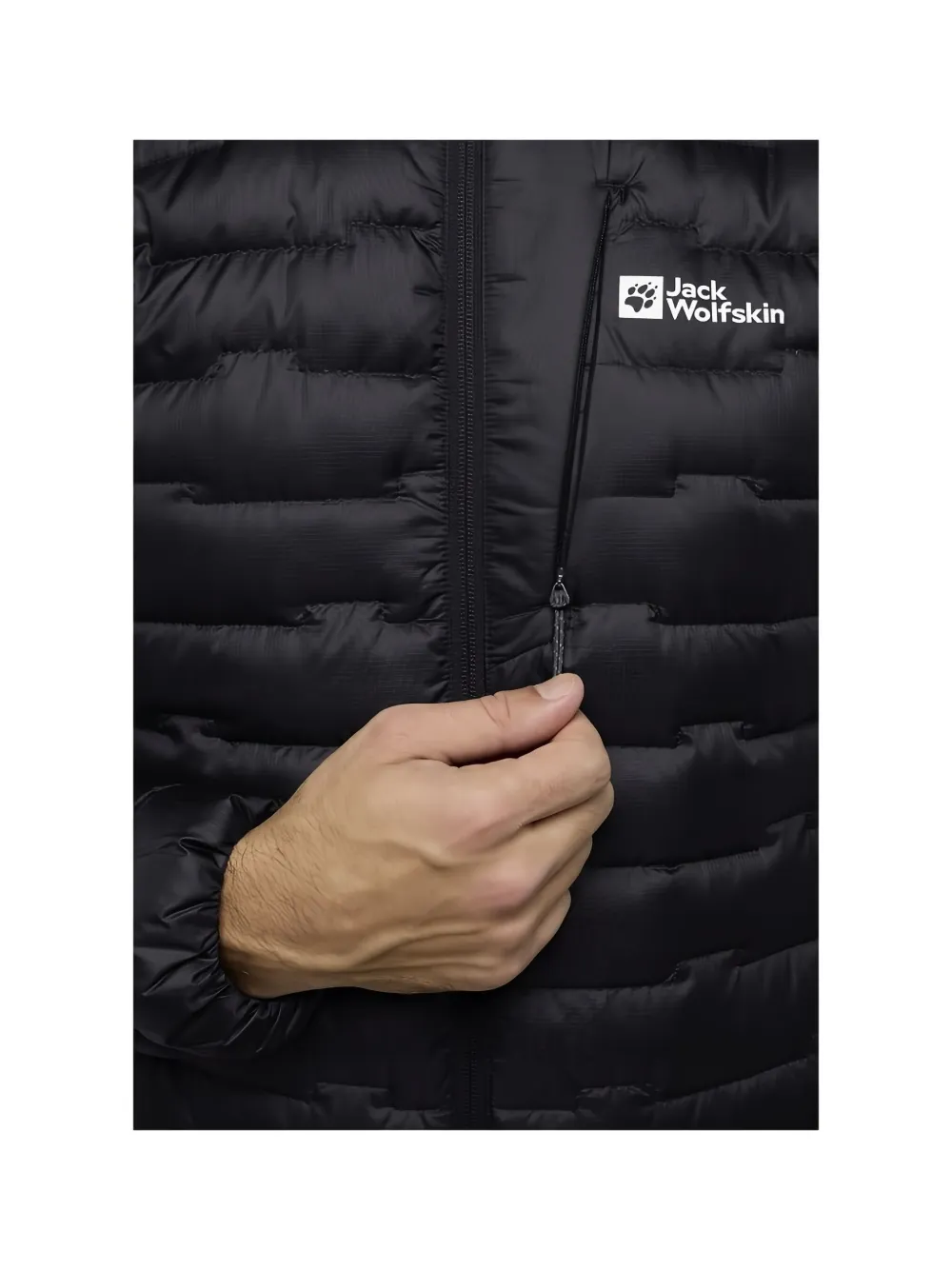 JACK WOLFSKIN Gevoerd jack met capuchon Zwart