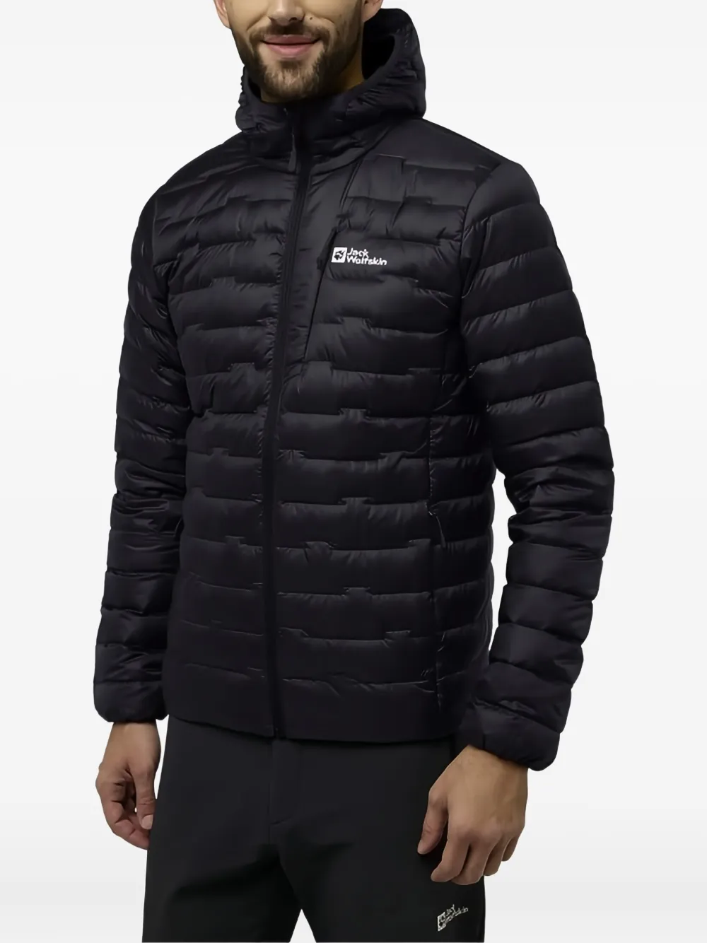 JACK WOLFSKIN Gevoerd jack met capuchon Zwart