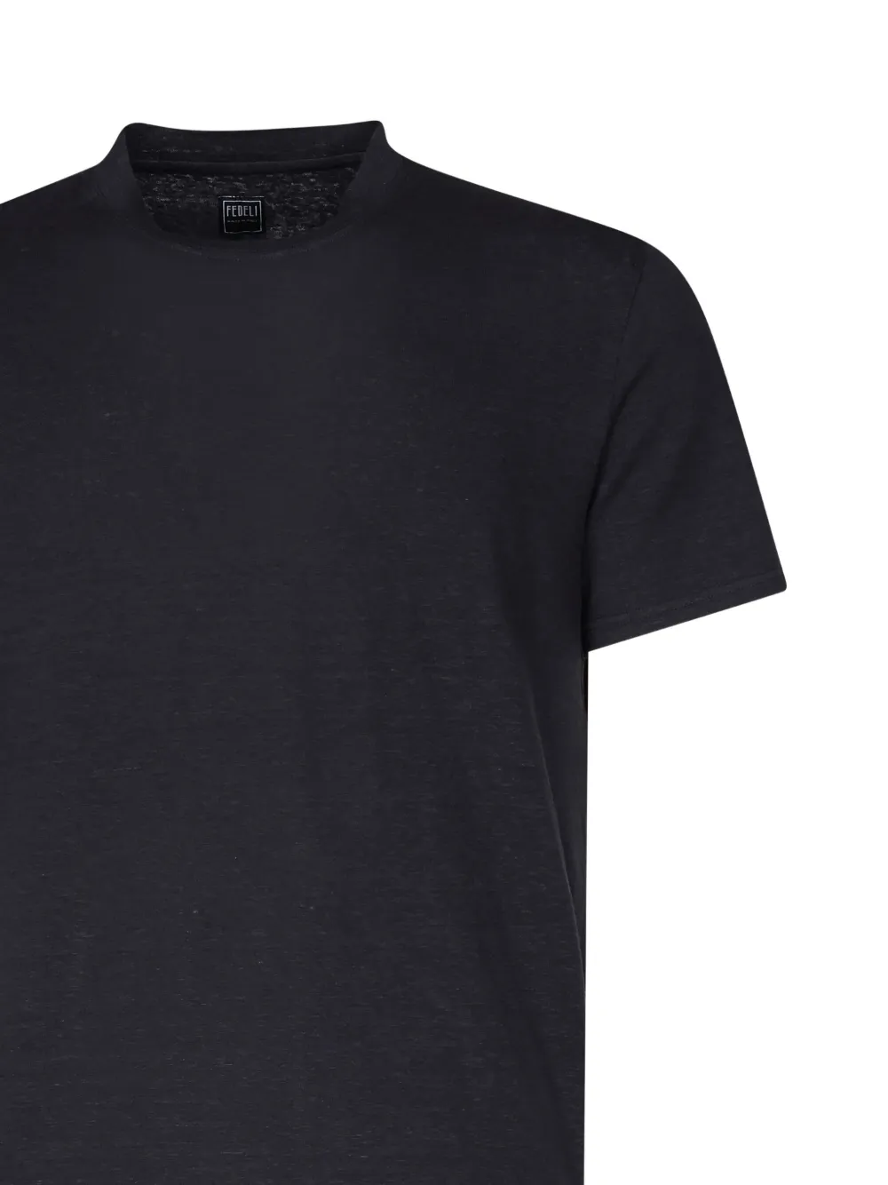 Fedeli short-sleeved linen T-shirt Blauw