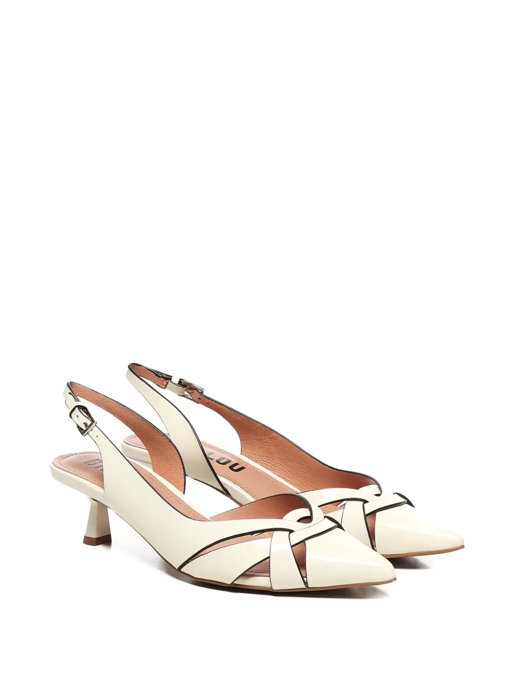 Bibi Lou 50mm slingback cut-out pumps White