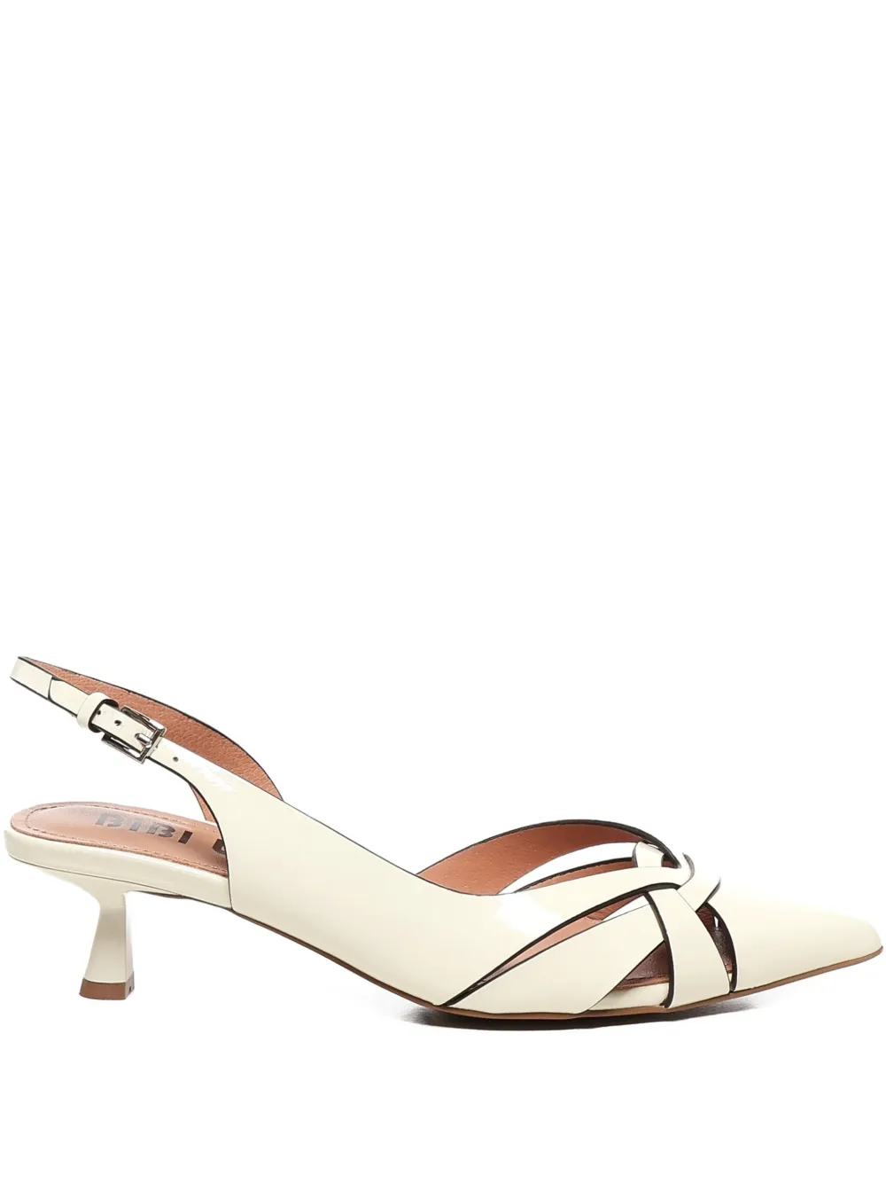 Bibi Lou 50mm slingback cut-out pumps - ホワイト Bibi Lou 50mm slingback cut-out pumps - ホワイト