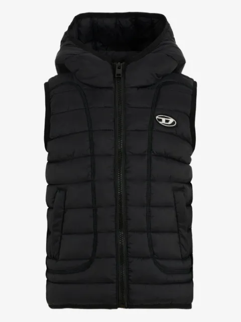 Diesel Kids quilted hooded gilet