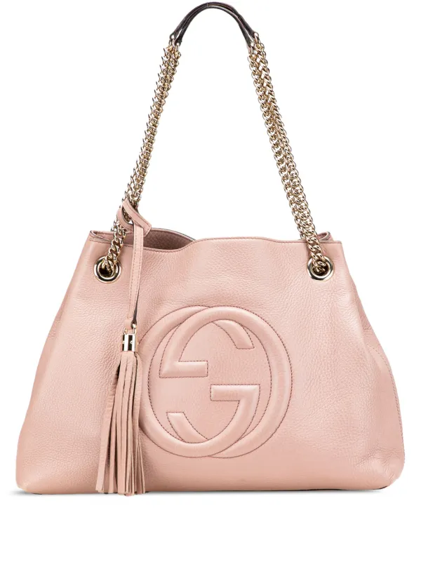 GUCCI　ソーホー　チェーントートバッグ(ベージュピンク) Gucci Pre-Owned 2000-2015 ミディアム レザー ソーホー