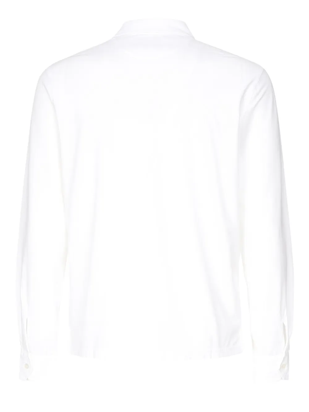 Fedeli long-sleeve mother-of-pearl button polo shirt Wit