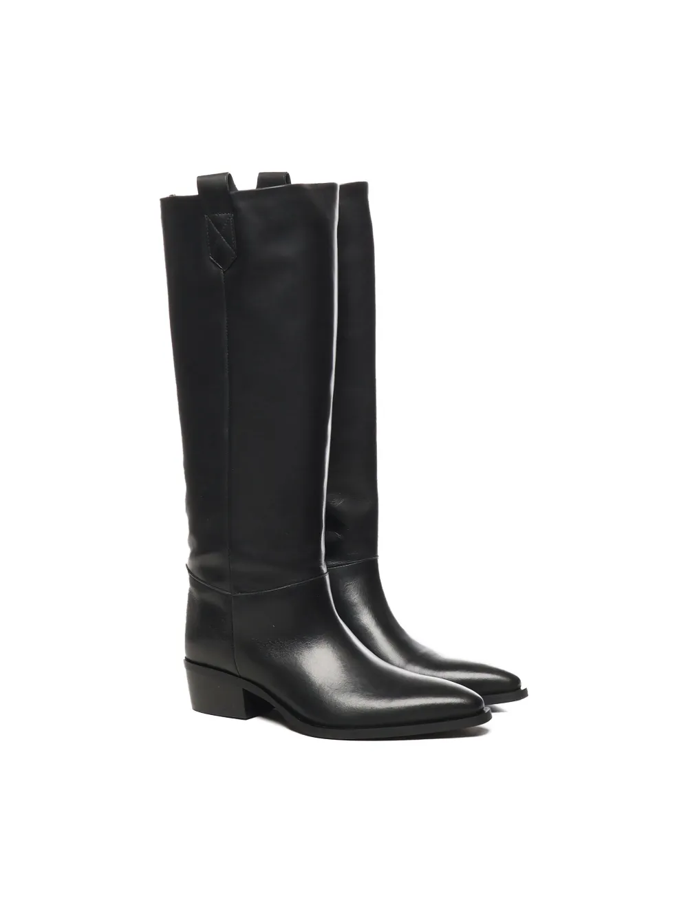 Evaluna Nashville pointed-toe leather boots Zwart