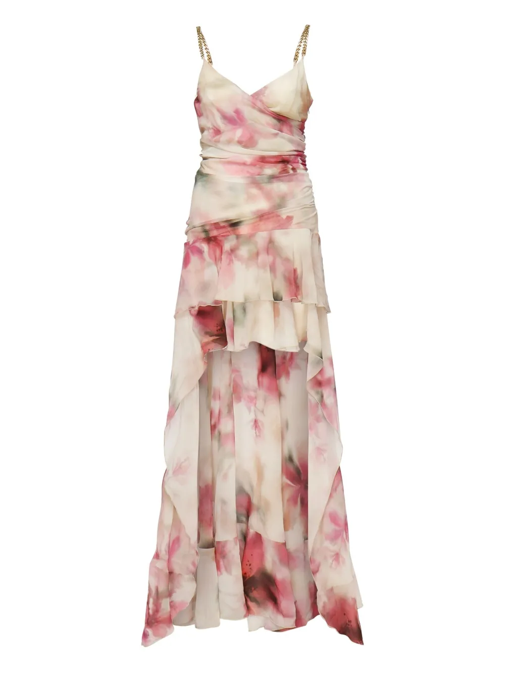 Marciano chain-strap ruffled dress | Neutrals | Image 1