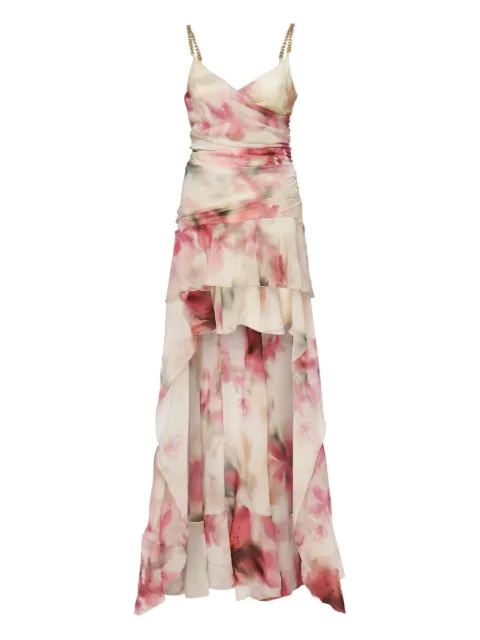Marciano chain-strap ruffled dress