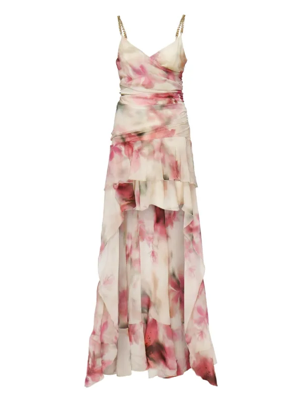 Marciano Vestido Con Volantes y Cadena Neutro FARFETCH CO