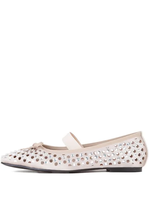 byblos crystal-embellished perforated flats