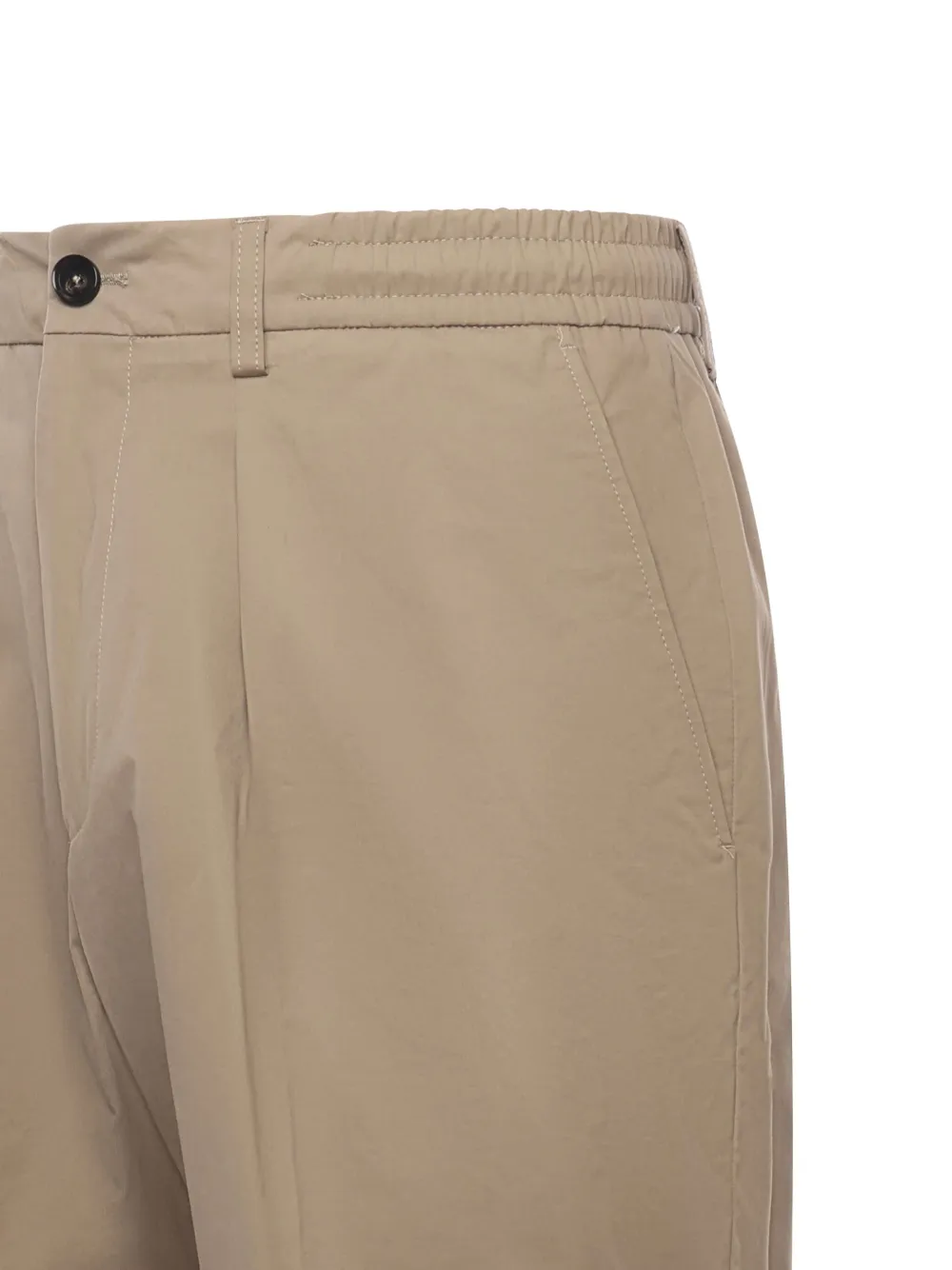 Be Able Pleated Cotton Shorts In Brown