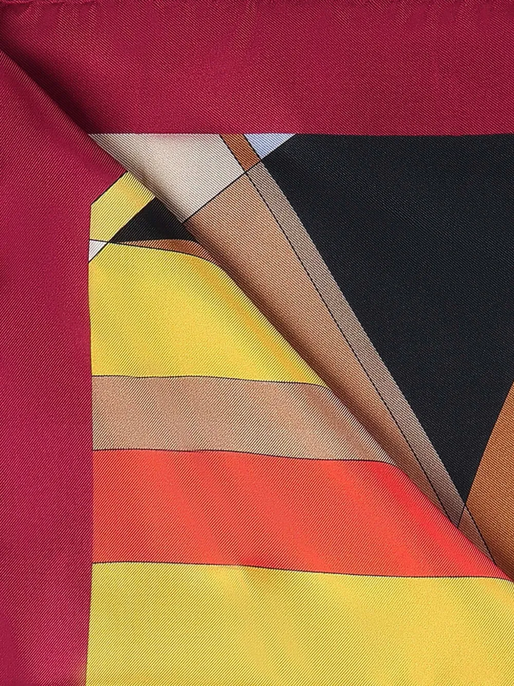 Coccinelle geometric-print silk scarf Oranje