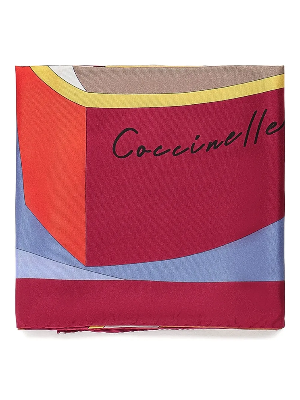 Coccinelle geometric-print silk scarf Oranje