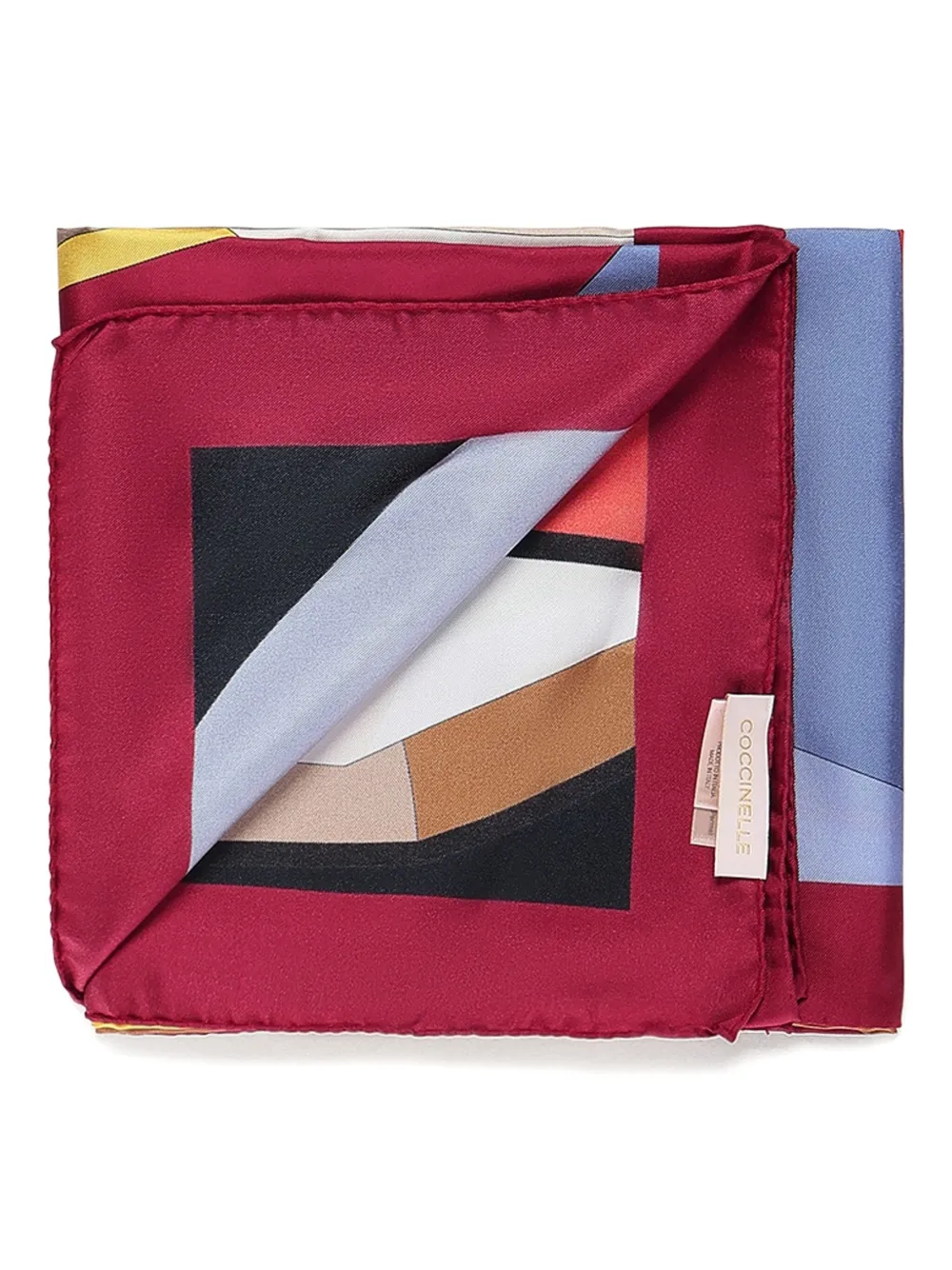 Coccinelle geometric-print silk scarf Oranje