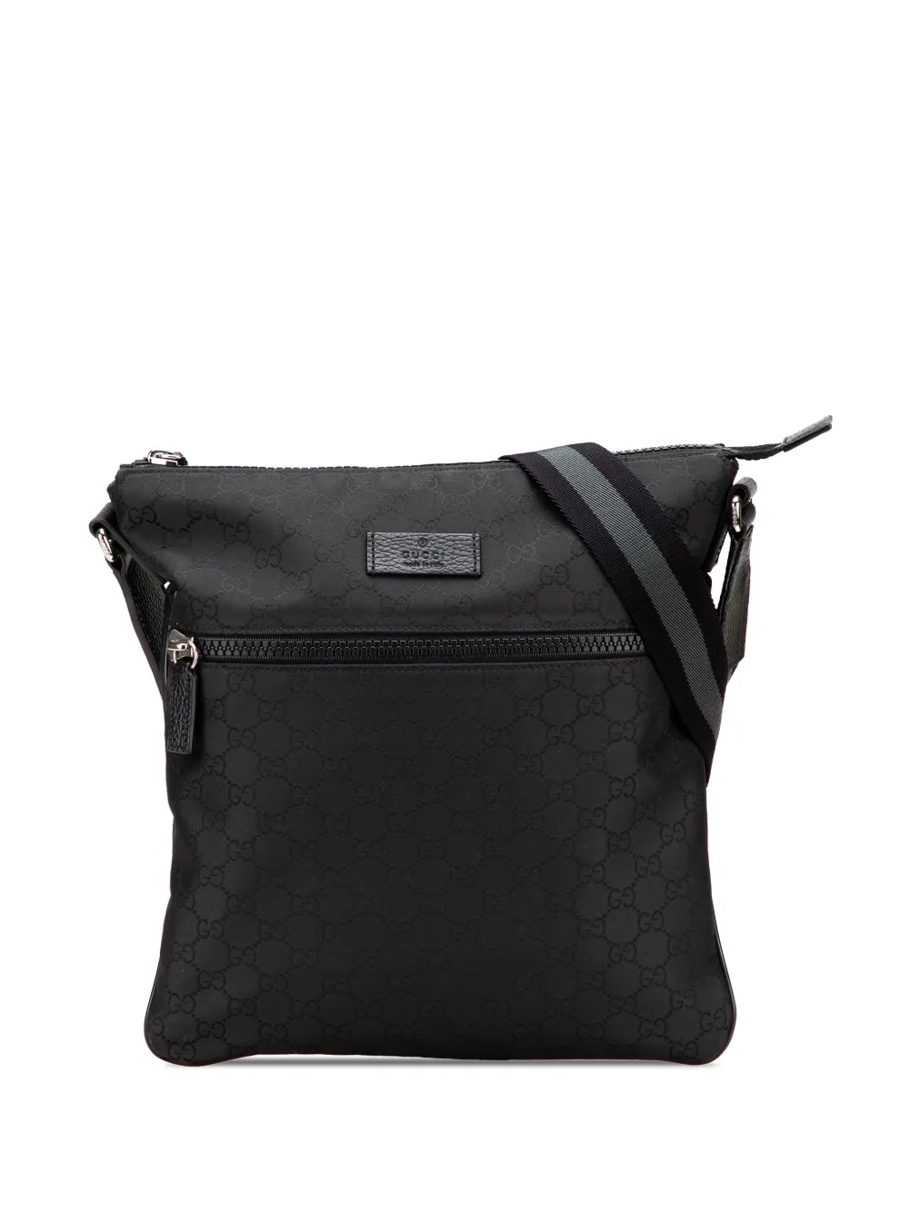 Gucci Pre-Owned 2000-2015 GG ナイロン ウェブ ショルダーバッグ - ブラック Gucci Pre-Owned 2000-2015 GG ナイロン ウェブ ショルダーバッグ - ブラック