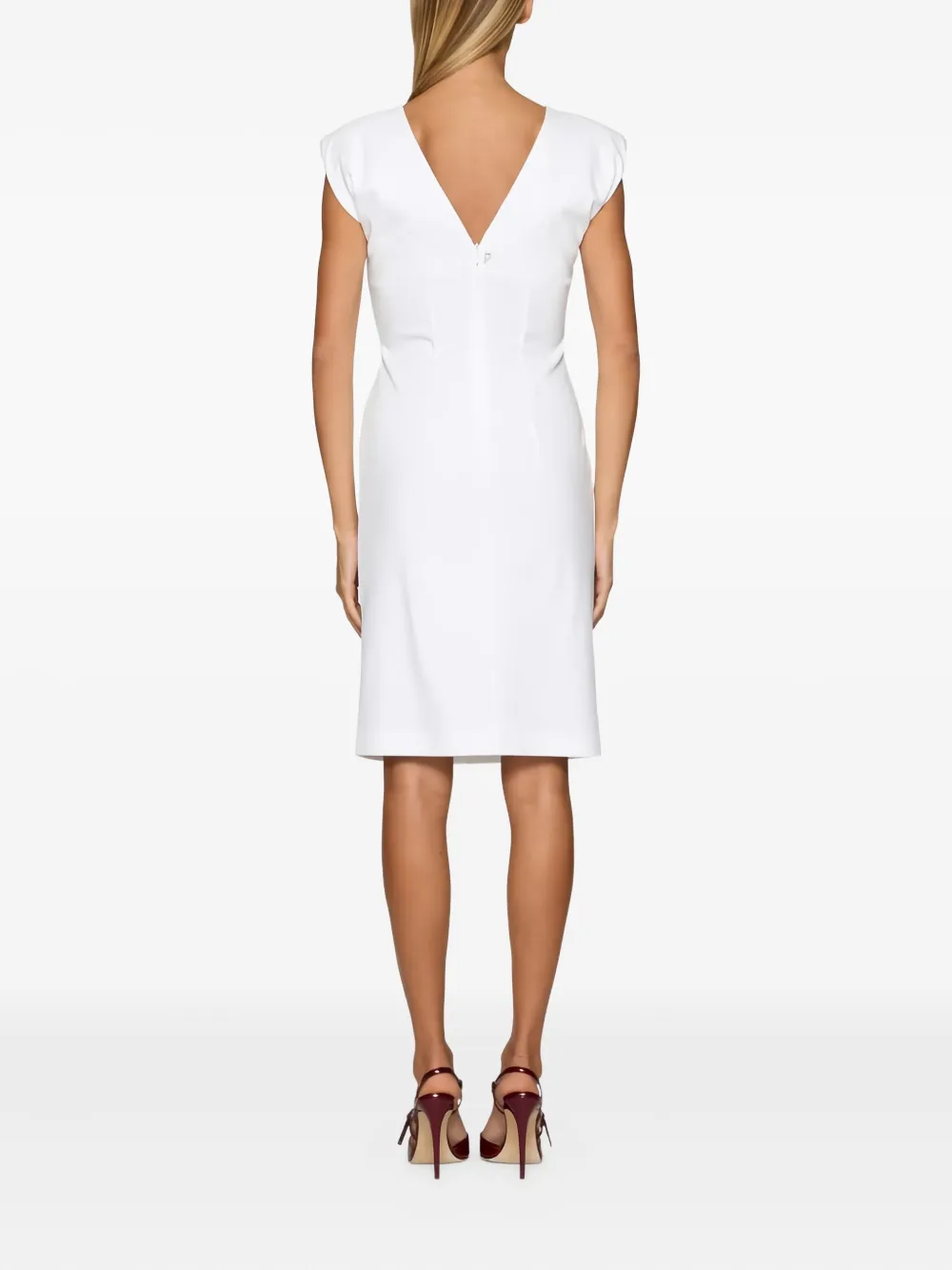 DONDUP padded-shoulder midi dress - Wit