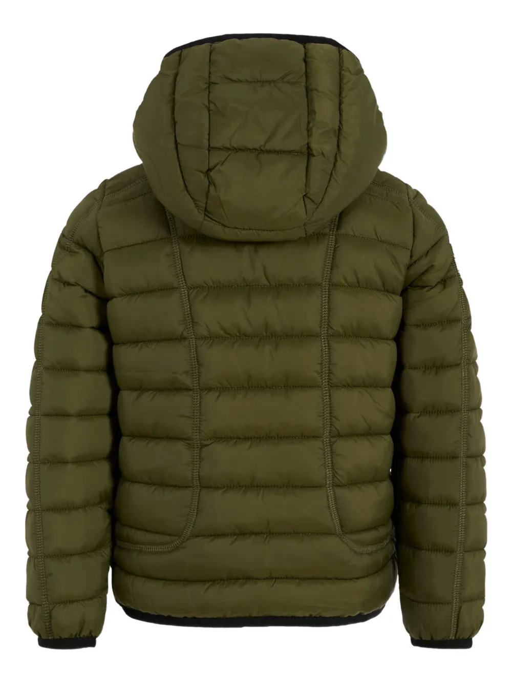 Diesel Kids quilted hooded jacket Groen