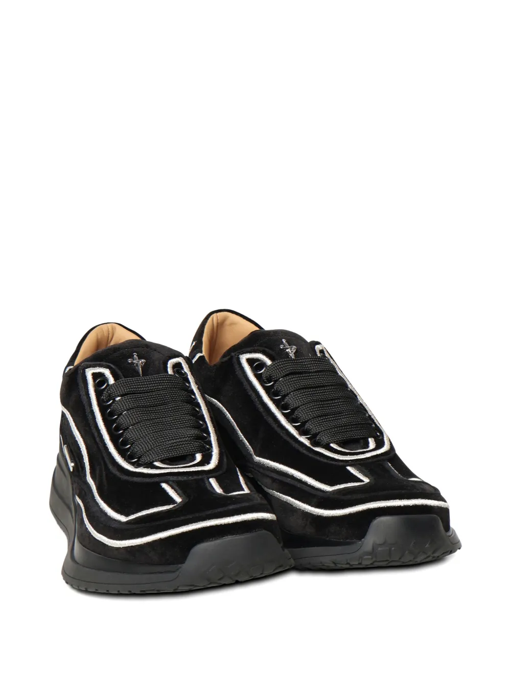 Cesare Paciotti velvet embroidered sneakers | Low-Tops | Image 2