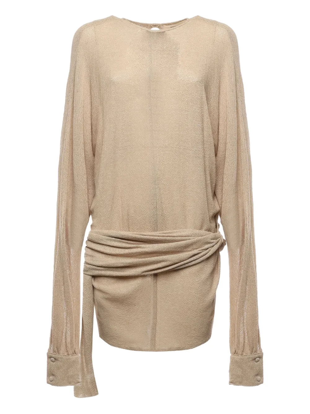 Nineminutes Gedrapeerde mini-jurk Beige