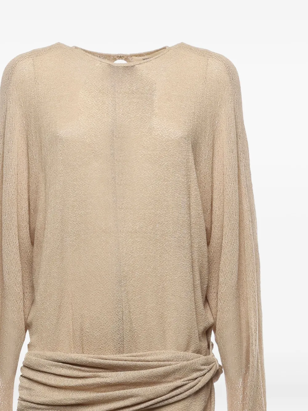 Nineminutes Gedrapeerde mini-jurk Beige