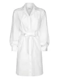 DONDUP balloon-sleeve midi shirt dress - White