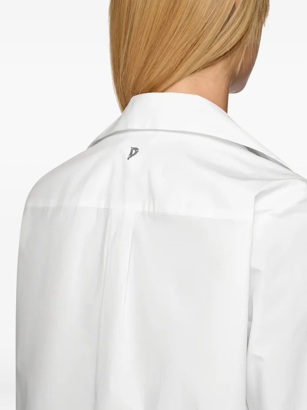 Dondup Balloon-sleeve Midi Shirt Dress In White