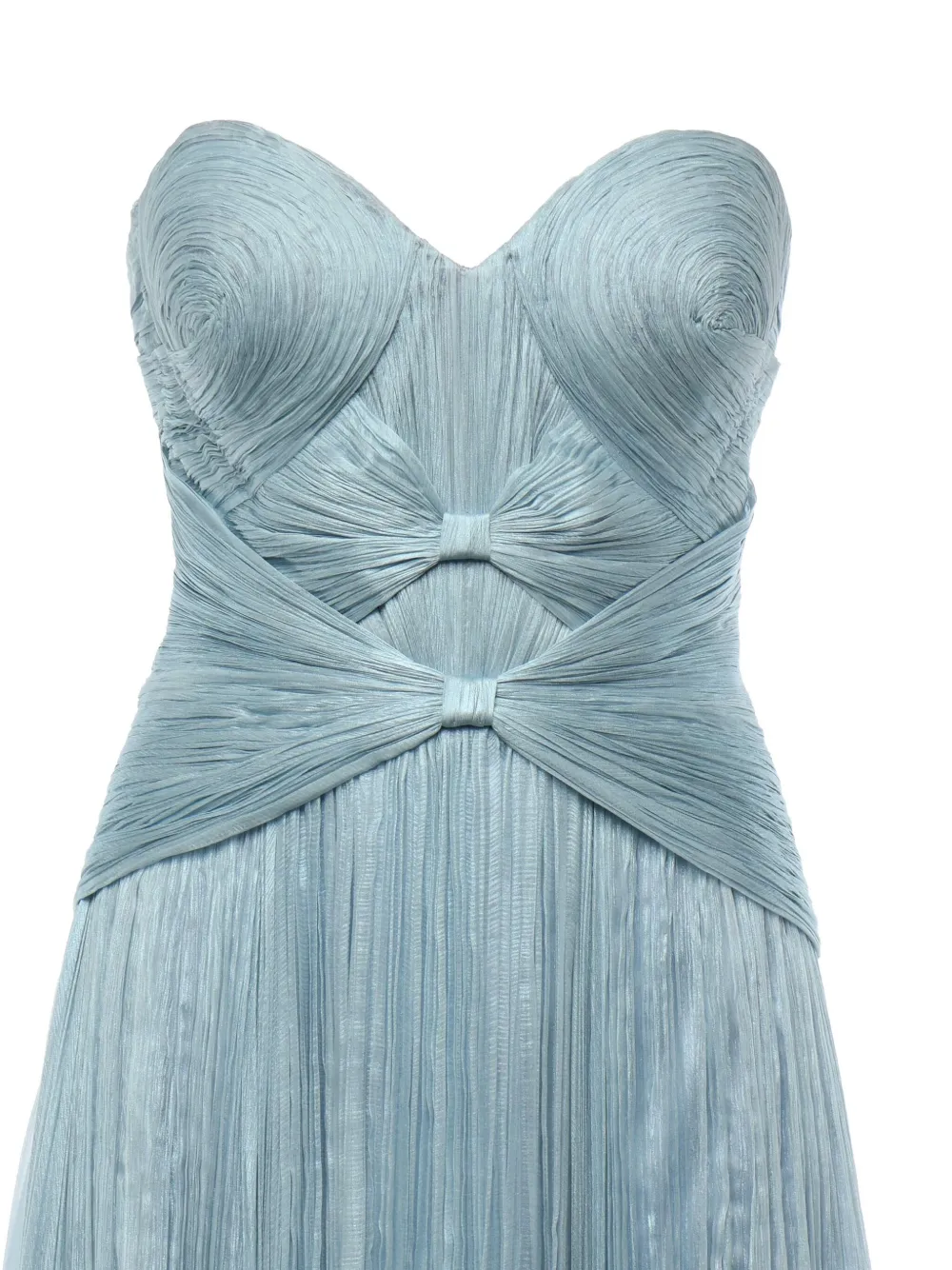 Iris Serban Thalia strapless jurk met strik Blauw