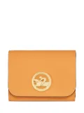 Longchamp logo-plaque tri-fold leather wallet - Orange