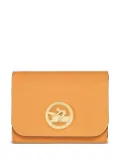 Longchamp logo-plaque tri-fold leather wallet - Orange