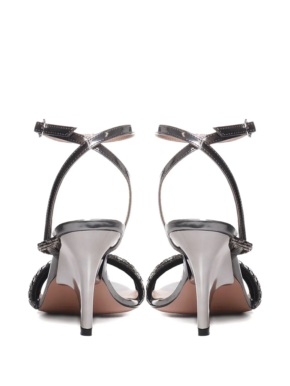 Marc Ellis 90mm embellished heeled sandals Grey