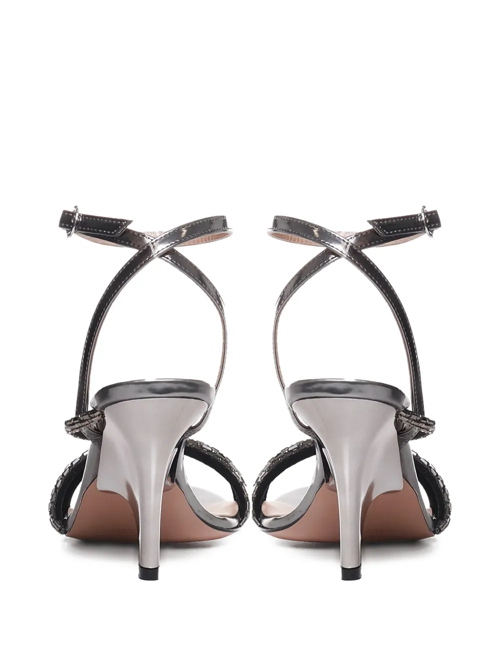Marc Ellis 90mm embellished heeled sandals Grey