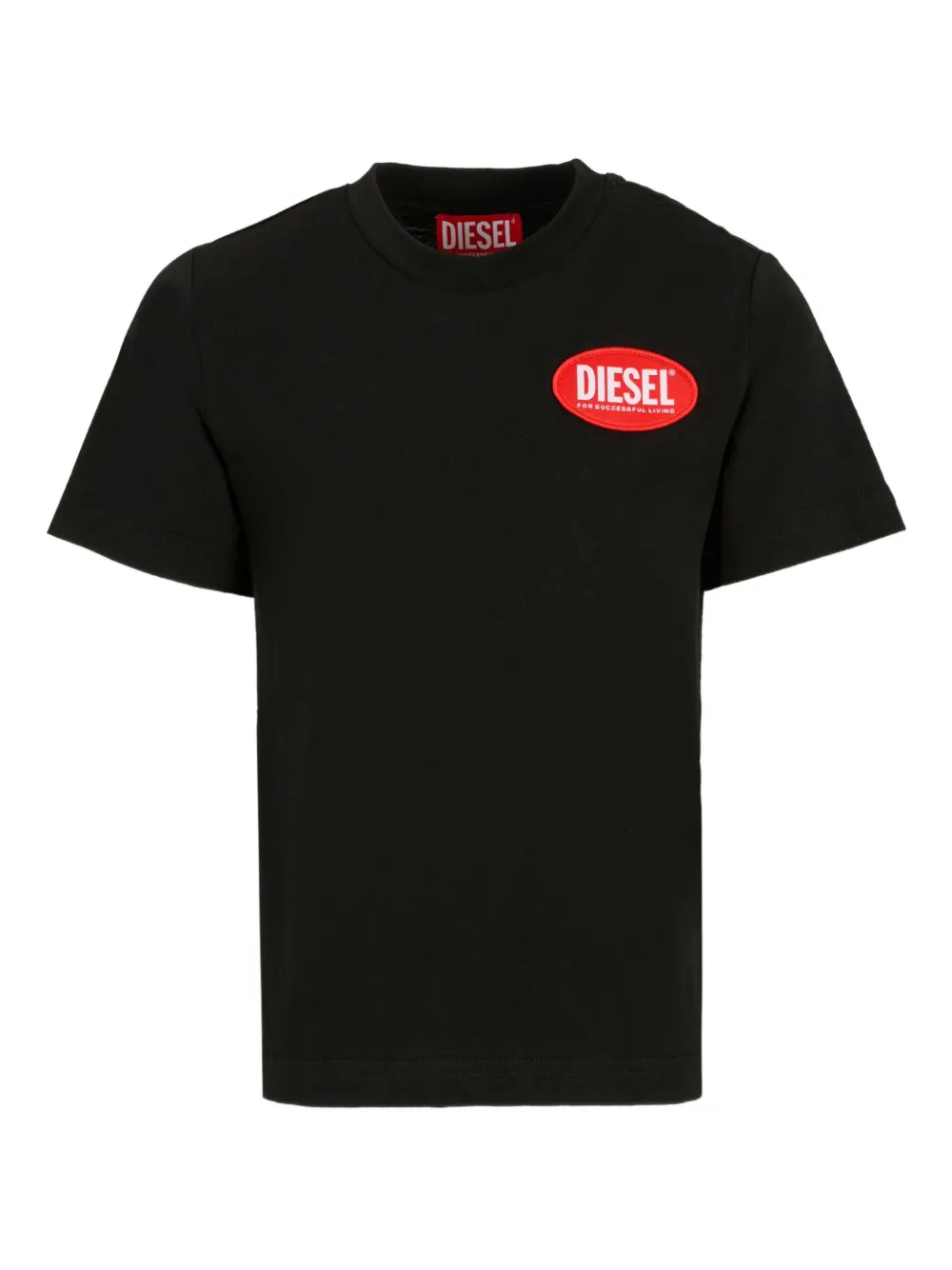 Diesel Kids T-shirt met logopatch Zwart