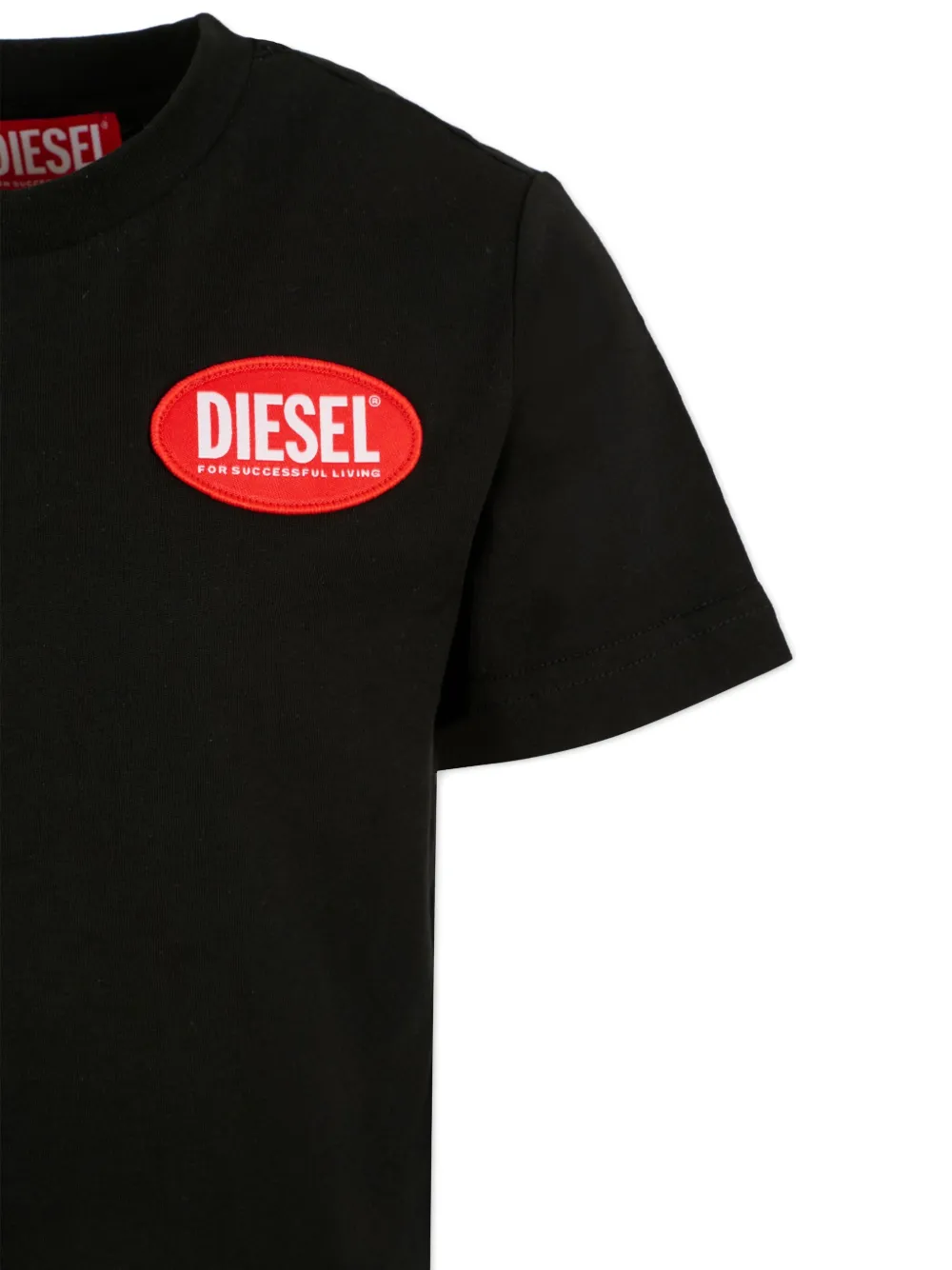 Diesel Kids T-shirt met logopatch Zwart