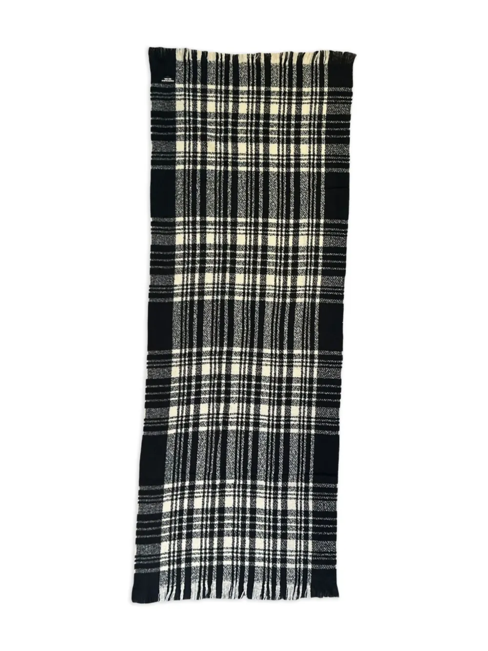 Marc Ellis checked frayed-edge scarf | Black | Image 1