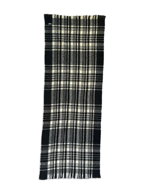 Marc Ellis checked frayed-edge scarf