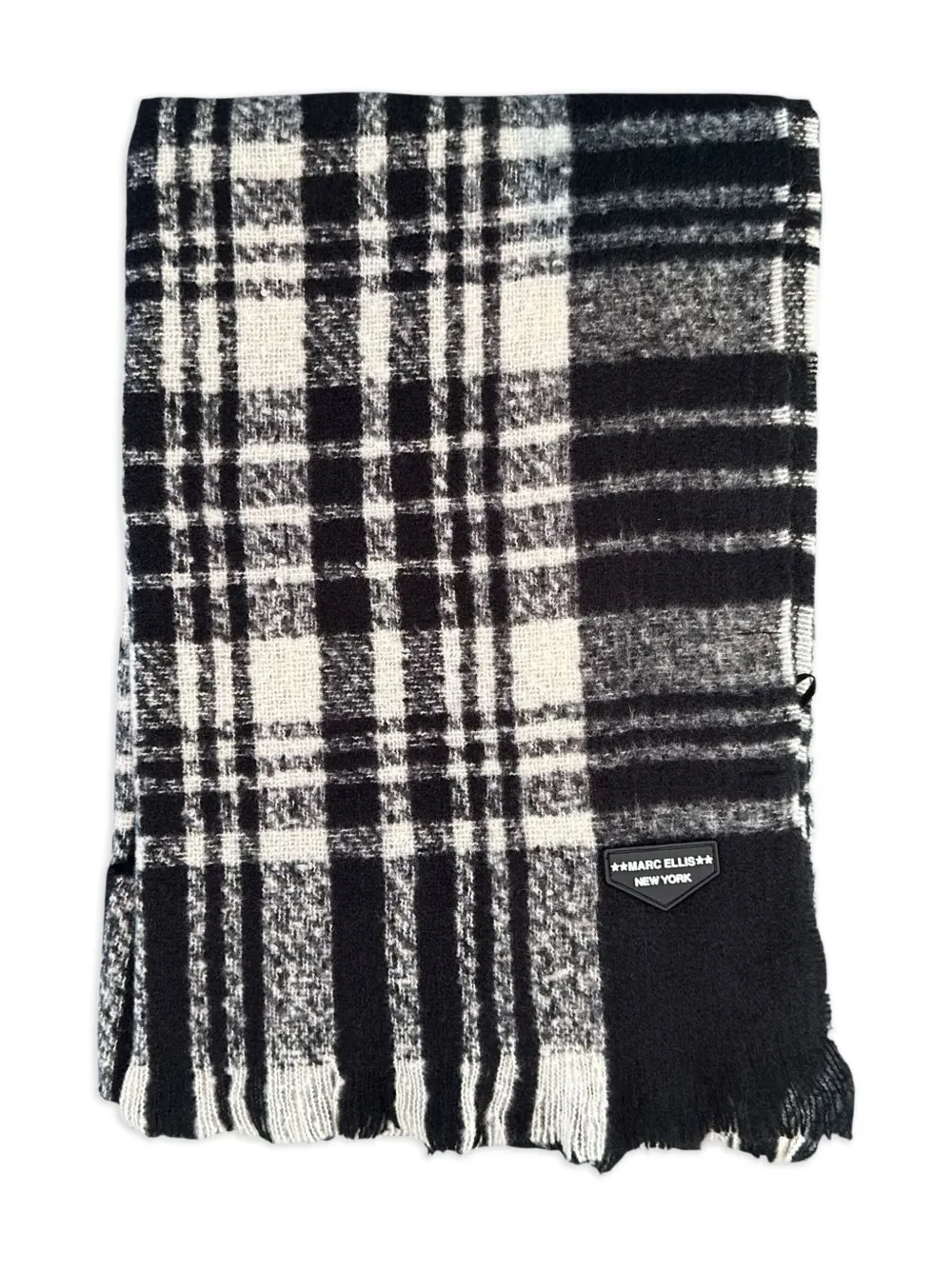 Marc Ellis checked frayed-edge scarf | Image 2